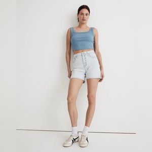 New Madewell The Perfect Vintage Mid-Length Jean Short in Dayson Wash Size 25